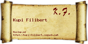 Kupi Filibert névjegykártya